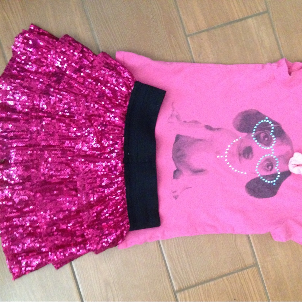 Sparkly Skirt Set with Puppy 🐶 Top size 5